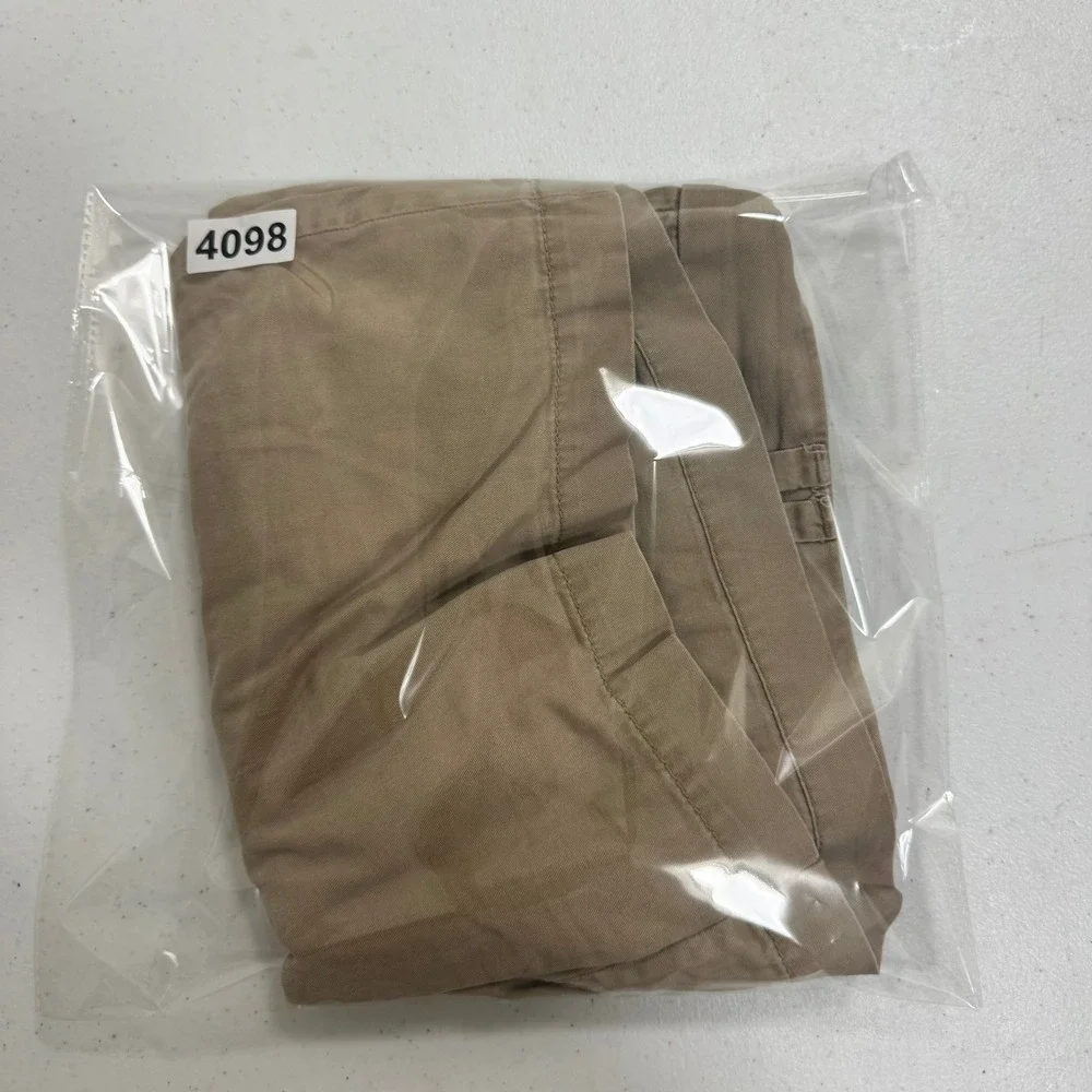 Ann Taylor LOFT Womens Khaki Tan Chino Shorts Size 10 Mid Rise Cotton Blend‎